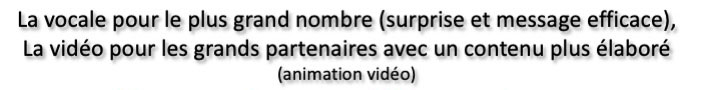 La vocale pour le plus grand nombre (surprise et message efficace),
